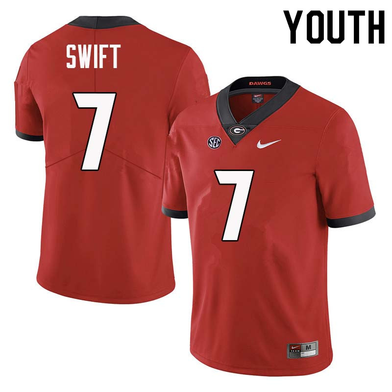 Youth Georgia Bulldogs #7 DAndre Swift College Football Jerseys Sale-Red